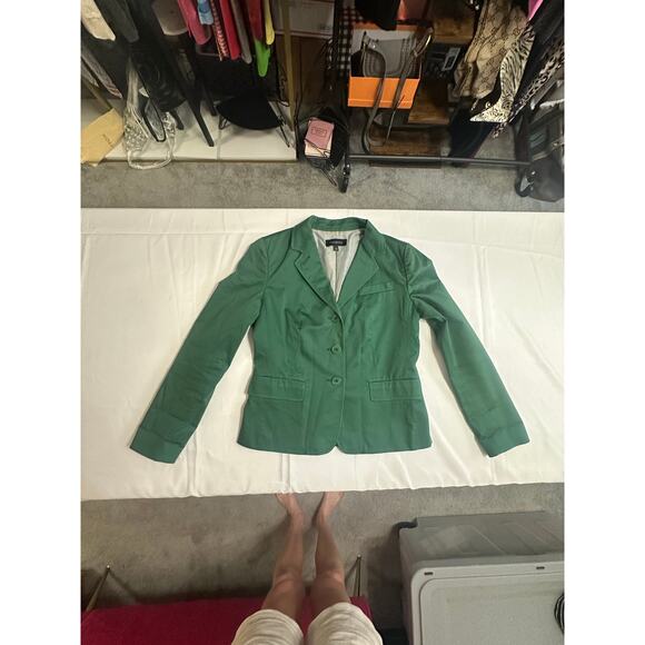 Talbots Green Cotton Blend Blazer – Size 8 - Picture 4 of 12